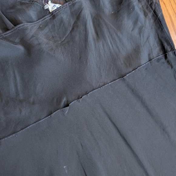 Vintage 50's 60's Black Bias Cut Lace Trim Slip Dress - Picture 6 of 8